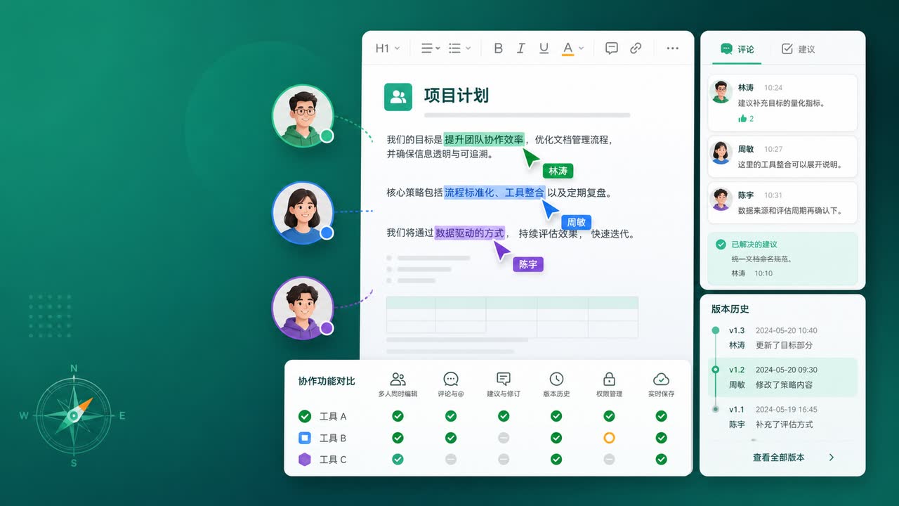 在线文档协作工具对比：多人编辑场景怎么选