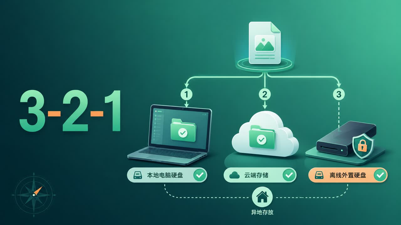 网盘与文件同步策略：把 3-2-1 备份原则用起来